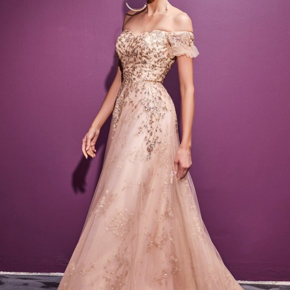 Off Shoulder Sweetheart Neck Prom Dress CDC73 - Picture 3 of 6